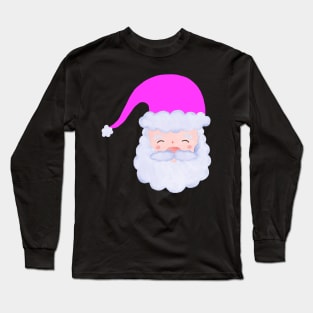 Retro Vintage Pink Santa Claus Long Sleeve T-Shirt